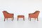 Lounge Chairs and Ottoman by Børge Mogensen for Fredericia, Denmark, 1963, Set of 3, Image 2