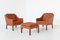 Lounge Chairs and Ottoman by Børge Mogensen for Fredericia, Denmark, 1963, Set of 3 1