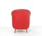 Club chair vintage in skai rosso, anni '50, Immagine 5