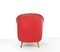 Vintage Club Chair in Red Skai, 1950s 5