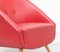 Club chair vintage in skai rosso, anni '50, Immagine 6