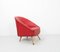 Vintage Club Chair in Red Skai, 1950s, Image 2