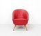 Vintage Club Chair in Red Skai, 1950s, Image 1