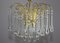 Kaskaden-Kronleuchter aus Messing mit 53 Kristallglastropfen aus Klarem Murano Glas, 1960er 11