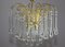 Waterfall Chandelier in Brass with 53 Clear Murano Glass Crystal Drops, 1960s 11