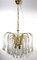 Waterfall Chandelier in Brass with 53 Clear Murano Glass Crystal Drops, 1960s 3
