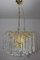 Waterfall Chandelier in Brass with 53 Clear Murano Glass Crystal Drops, 1960s 10