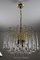 Waterfall Chandelier in Brass with 53 Clear Murano Glass Crystal Drops, 1960s 5
