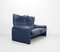 Canapé Maralunga Indigo en Cuir Bleu par Vico Magistretti pour Cassina, 1990s 6