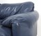 Indigo Blue Leather Maralunga Sofa by Vico Magistretti for Cassina, 1990s, Image 13