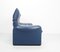 Canapé Maralunga Indigo en Cuir Bleu par Vico Magistretti pour Cassina, 1990s 7