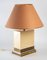 Large Lacquered Wood and Gold and Silver Brass Lamp 4