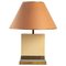 Large Lacquered Wood and Gold and Silver Brass Lamp, Image 1