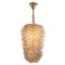 Gold and Ice Murano Glass Flowers Basket Ceiling Light from Barovier & Toso, 1950s 1