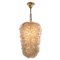 Gold und Eis Murano Glas Blumen Korb Deckenlampe von Barovier & Toso, 1950er 1