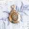 Antique 14K Gold Necklace Pendant with Old Mine Cut Diamond, Early 1800s, Image 1