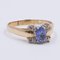 Vintage 14k Gold Ring with Central Tanzanite and Diamonds, 1970s 3