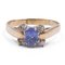 Vintage 14k Gold Ring with Central Tanzanite and Diamonds, 1970s, Image 1