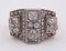 Bague Vintage en Or et Argent avec Rosaces Diamant, 1930s 2