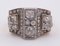 Vintage Gold and Silver Ring with Diamond Rosettes, 1930s, Image 2