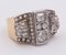 Vintage Gold and Silver Ring with Diamond Rosettes, 1930s 1