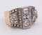 Vintage Gold and Silver Ring with Diamond Rosettes, 1930s, Image 1