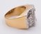 Vintage Gold and Silver Ring with Diamond Rosettes, 1930s, Image 3
