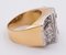 Vintage Ring in Gold & Silber mit Diamantenen Rosetten, 1930er 3