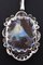 Lampe à Suspension Vintage en Or Blanc avec Grande Opale Boulder, Diamants de Taille Brillante, Saphirs et Chaîne en Or Blanc avec Opales, 1940s 4
