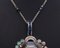 Vintage Pendant in White Gold with Large Boulder Opal, Brilliant Cut Diamonds, Sapphires & White Gold Chain with Opals, 1940s 3