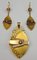 Set of Bourbon Brooch or Pendant & Earrings in Gold with Beads, Late 1800s 1