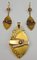 Set of Bourbon Brooch or Pendant & Earrings in Gold with Beads, Late 1800s, Image 1