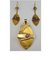 Set of Bourbon Brooch or Pendant & Earrings in Gold with Beads, Late 1800s, Image 2