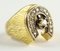 Vintage Gold Ring with Brilliant Cut Diamonds, 1940s 1
