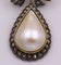 Gold and Silver Earrings with Rosette Cut Diamonds and Mabe Pearls, Image 3
