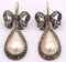 Gold and Silver Earrings with Rosette Cut Diamonds and Mabe Pearls 1