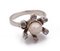 Vintage White Gold Ring with Pearl and Rosettes, 1930s, Image 1