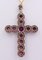 Antique Cross in Gold and Silver with Rubies and Diamond Rosettes, Early 1900s 3