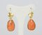 Vintage Gold Earrings with Coral, 1950s 3