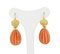 Vintage Gold Earrings with Coral, 1950s 1