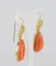 Vintage Gold Earrings with Coral, 1950s 2