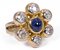 Vintage 18K Gold Ring with Approx. 3K of Diamonds and Cabochon Sapphire, 1980s 1