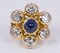 Vintage 18K Gold Ring with Approx. 3K of Diamonds and Cabochon Sapphire, 1980s 2