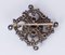 Antique Brooch in Gold and Silver with Old Mine Cut Diamonds, Rosettes and Pearl, Early 1900s 2