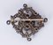 Broche Antique en Or et Argent avec Vieux Diamants Taille Mine, Rosaces et Perles, Début 1900s 2