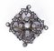 Antike Brosche in Gold und Silber mit Diamanten aus alten Diamanten, Rosetten und Perlen, Frühen 1900er 1