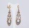 Boucles d'Oreilles Style Antique en Or 14K et Argent avec Diamants, Rubis et Perles 2