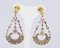 Antique Style Earrings in 14K Gold and Silver with Diamonds, Rubies and Pearls, Image 3