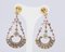 Boucles d'Oreilles Style Antique en Or 14K et Argent avec Diamants, Rubis et Perles 3