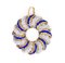 Vintage Pendant in 18k Gold with Diamonds and Blue Enamels, 1970s 1